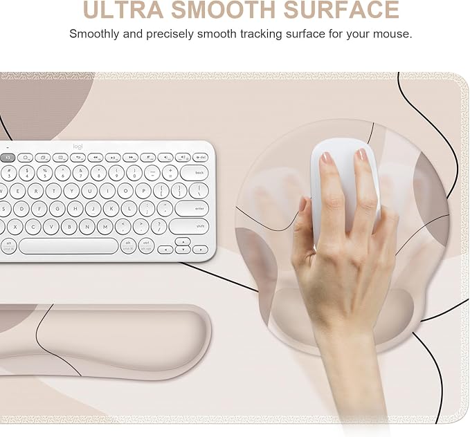 iCasso Brown Art Mouse Mat 35.4"x15.7", Computer Mat for Workspace - Image 6