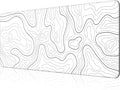 Gaming Mouse Pad Large 31.5 x 11.8in Topographic Keyboard Pad Mouse Pad for Non-Slip Base and Stitched Edge, Extended Desk Pad XL Keyboard Desk Mat (White) by BOHJPIS