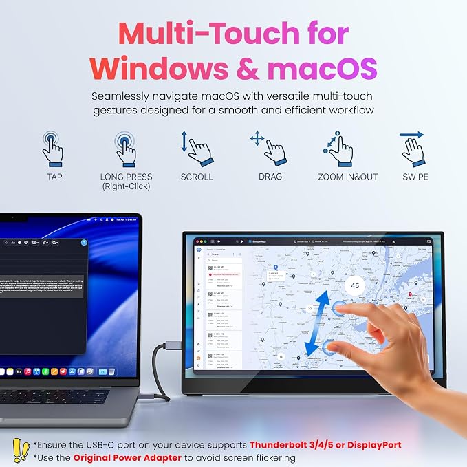 Upperizon Portable Monitor 15.6 inch FHD 90% sRGB 60Hz HDR HDMI USB-C Travel Monitor for Laptop MacBook PC Surface PS5 Xbox, External Display with Kickstand & Speakers, VESA Compatible - Image 2