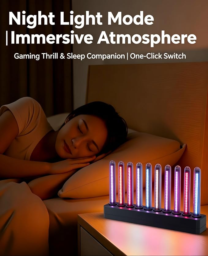 Audio Music Visualizer, Sound Pickup Spectrum Analyzer,Sensing Sound Modulation LEDs Sound Control Light, LED Music Audio Visualizer for Gaming Room Car Decoration, for Ambient Lighting - Image 7