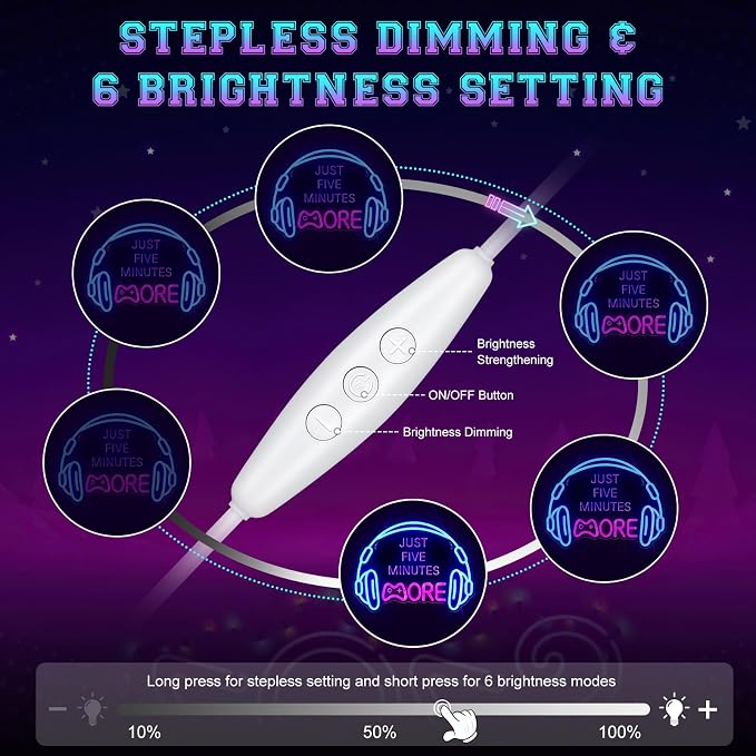 Gaming Neon Sign LED Headset Gamer Neon Light Headphone Lightup Game Signs - Image 3