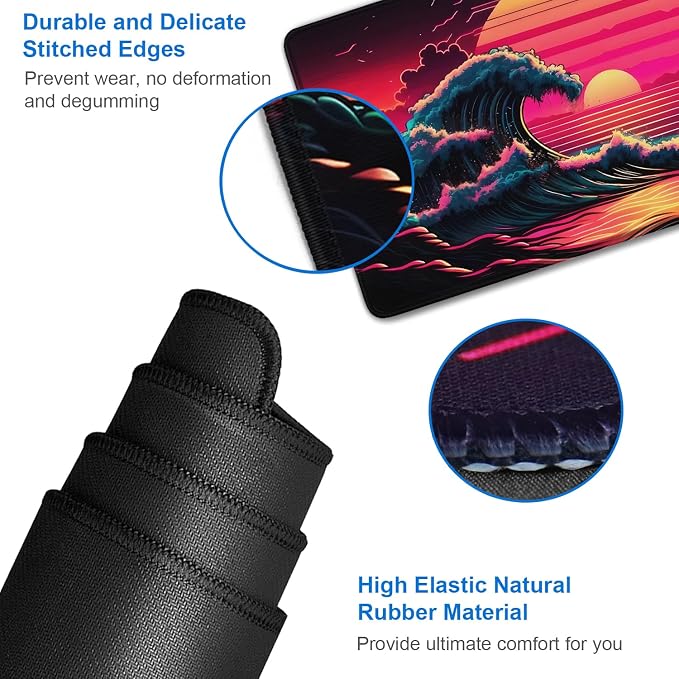 Mouse Pad, 31.5x15.7 inch Large Extended Computer Keyboard Mouse Mat, Water Resist Non-Slip Mousepad Rubber Base Long XXL Gaming Mouse Pad for Work & Gaming, Office & Home - Image 5