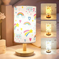 Rainbow Lamp for Girls Bedroom Bedside Table Lamps 3 Color Modes Kids Nightstand Night Light Lamp, Flaxen Fabric Shade Reading Desk Lamp for Nursery Living Room Office Rainbow Decor Gifts for Girls by Unknown