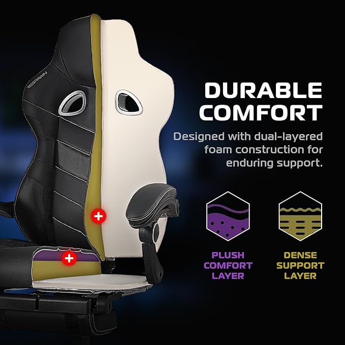 Respawn 110 Pro Ergonomic Gaming Chair with Footrest and Recline | Ergonomic office chair comfort with footrest, lumbar support & 155° recline for work, gaming and relaxing. - Image 5