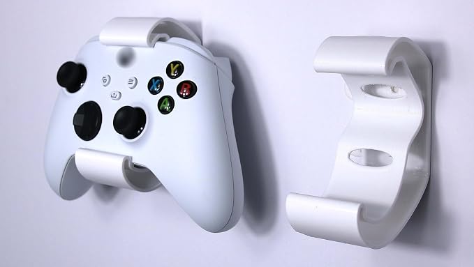 Controller Holder – Under Desk or Wall Mount Compatible with PS5 DualSense and Xbox Controllers | Quick Snap-in Design | Made in USA by Unknown