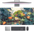 Anime Frog Mouse Pad Desk Mat Cure Frogs On Rainy Days Green Desk Decor Mat, Large Gaming Mouse Pad for Desk Computer Keyboard Laptop, Desk Decor Home Office Accessories for Girl with Stitched Eges by TENG+DA+QING