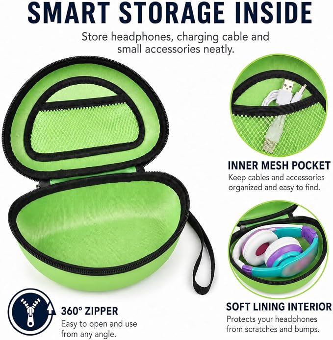 ANKHOH Kids Headphone Case for eKids, for Beats Solo4 Headphones, Green - Image 3