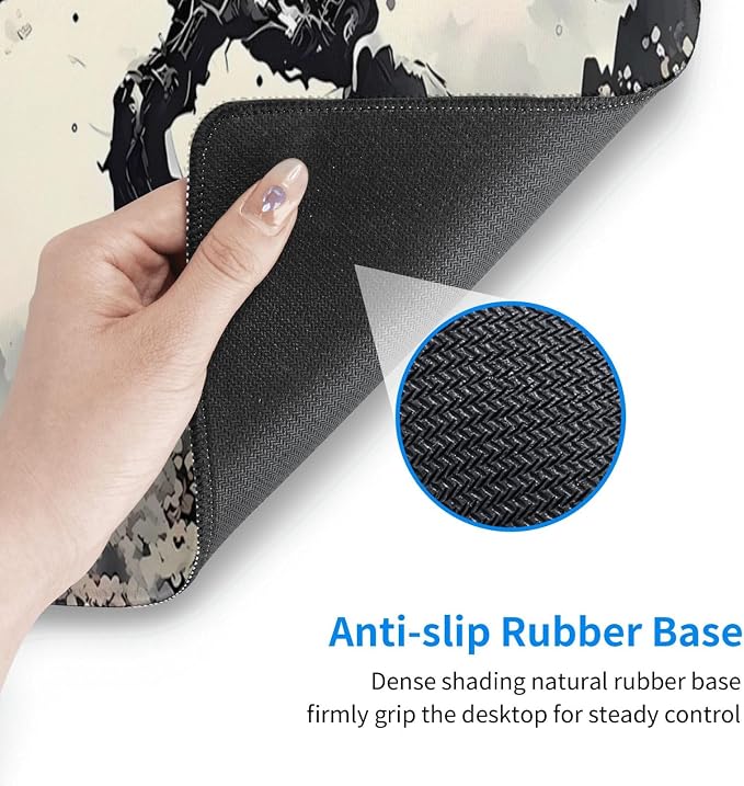 Extended Gaming Mouse Pad, Large Gaming Mouse Waterproof with Stitched Edges, Non-Slip Desktop Pad for Home and Office, Level Up Your 31.5x11.8 Inch… (wash Painting) - Image 5