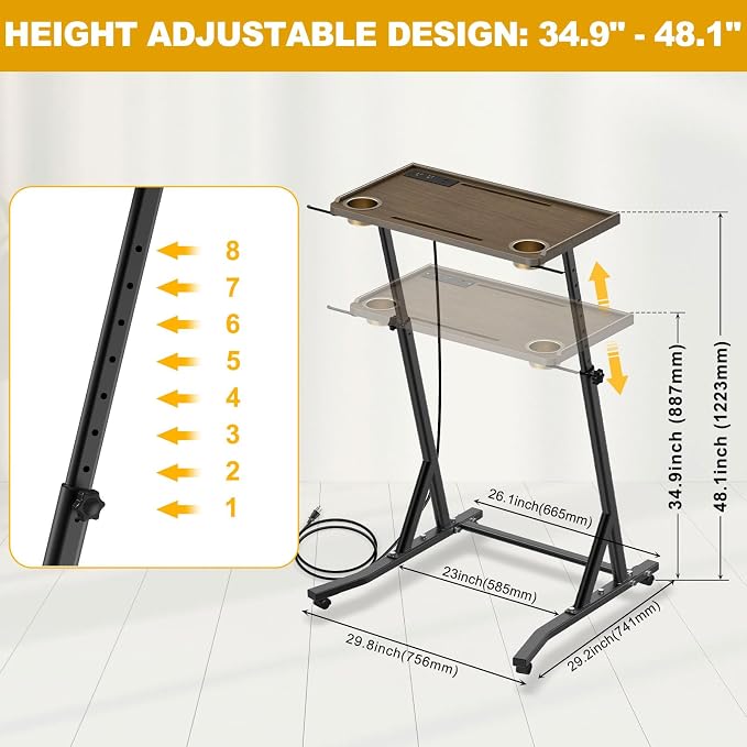 KingDolly Standing Desk for Walking Pad, Treadmill Desk with 2 Cup Holders - Image 5