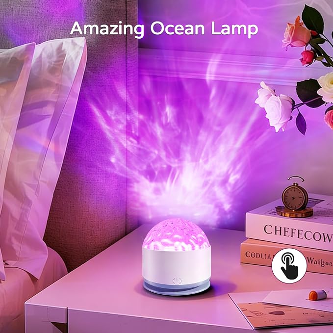 Ocean Wave Projector Light, Rechargeable 16 Color Ocean Lamp Ambient Lighting Night Light Projector Mood Lighting with Dimmable & Remote for Kids Bedroom Teen Girl Gift Room Decor - Image 6