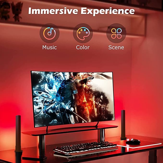 DS Smart LED Light Bars, Gaming Lights, Ambient Light, RGB TV Backlights with Scene Modes and Music Modes for Gaming, Computer Case, PC Monitor, TV, Laptop (Z Series) - Image 4