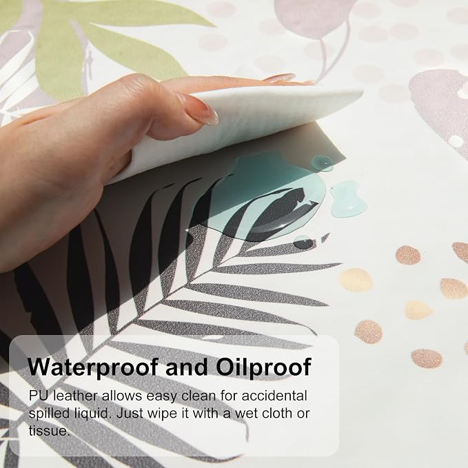 QiyI PU Leather Large Mouse Pad, Office Decor, 31.5" x 15.7", Tropical | Desk Décor Accessories, Extended Size, Waterproof & Easy to Clean, Smooth Surface, Non Slip Desk Organization - Image 3