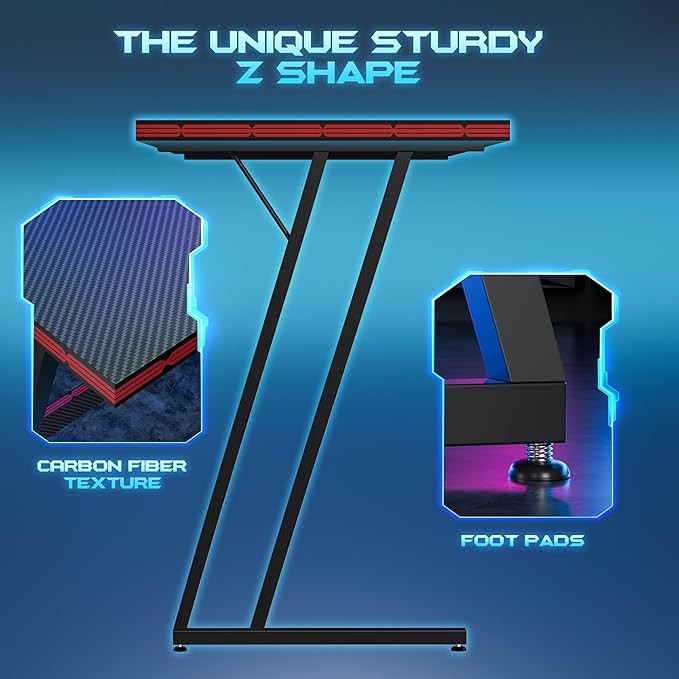 Homall L Shaped Gaming Desk Computer Corner Desk PC Gaming Desk Table | with Large Monitor Riser Stand for Home Office Sturdy Writing Workstation (Black, 51 Inch) - Image 6