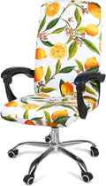 Smiry Stretch Printed Office Computer Desk Chair Covers, Yellow | Universal Desk Rotating Chair Slipcovers Removable Washable, Soft Fit Anti-Dust Spandex Protector Cover with Zipper by Smiry