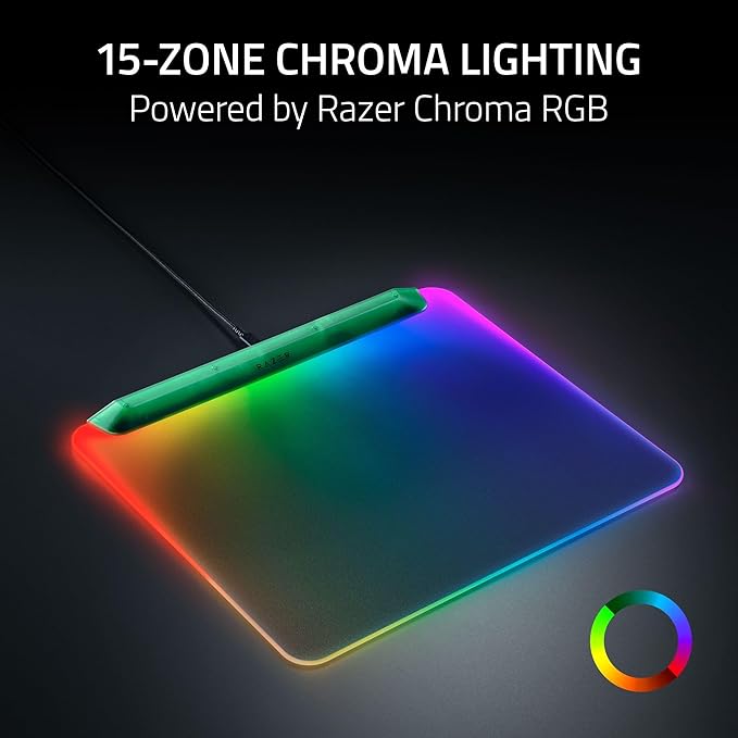 Razer Firefly V2 Pro Fully Illuminated RGB Gaming Mouse Mat: Backlit Design - 15 Zone Chroma Lighting - USB 2.0 Port - Detachable USB Type C Cable - Micro Textured Surface - Anti Slip Base - Image 3