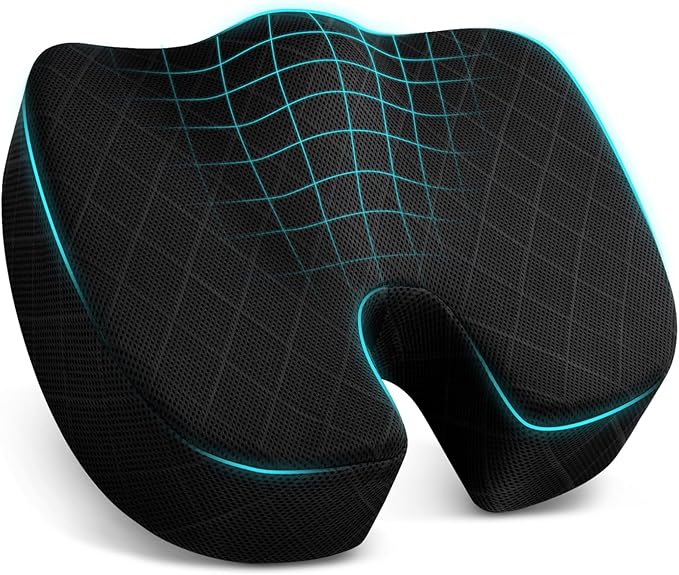 TushGuard Seat Cushion, Memory Foam Office Chair Cushion - Grey, XXX-Large | for Car Seat, Airplane, Desk Chair - Sciatica & Hip & Coccyx Pain Relief Cushion for Long Sitting Office Workers, Car Drivers by TushGuardSeatCushonsPillows