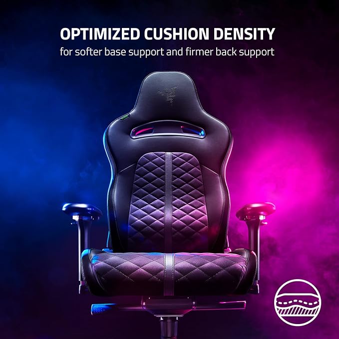 Razer Enki Gaming Chair, Built-in Lumbar Arch, All-Day Comfort, Black | Optimized Cushion Density, Dual-Textured, Eco-Friendly Synthetic Leather, Adjustable 152-degree Recline - Image 6
