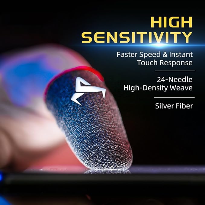 10 Pack Finger Sleeves for Gaming,Thumb Sleeves for Mobile Gaming,Anti Sweat,Ultra Thin,0.15mm Silver Fiber,Suitable for Most Gamers,Gaming Finger Gloves for PUBG COD Dedales Gamer,Covers - Image 5