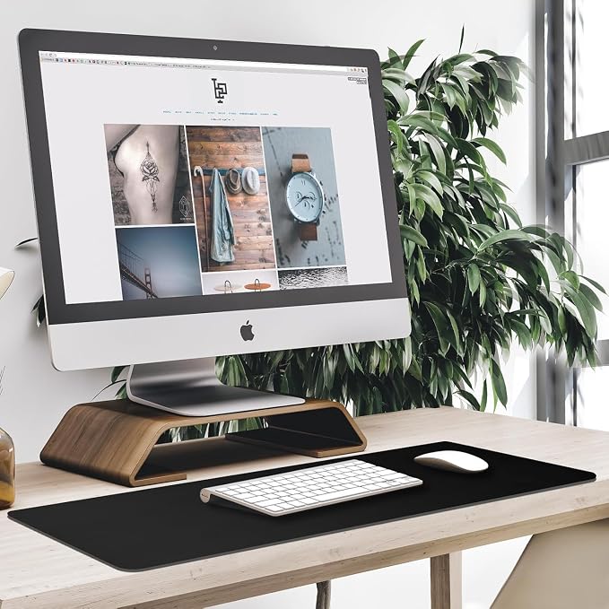 Large Mouse Pad Desk Mat Large Office Desk Pad with Stitched Edges, Gray | 31.5" x 15.7" Mousepad Non-Slip Waterproof Rubber Base PC Laptop Home Office Accessories Gaming Mouse Pad - Image 6