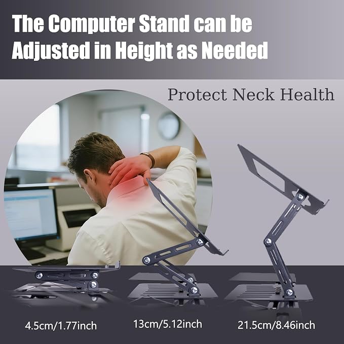 WodGod Treadmill Desk Attachment, Laptop Holder Adjustble Height Width, Workstation for Treadmill Handlebars, Universal Treadmill Table with Cup Holder and Tray - Image 3