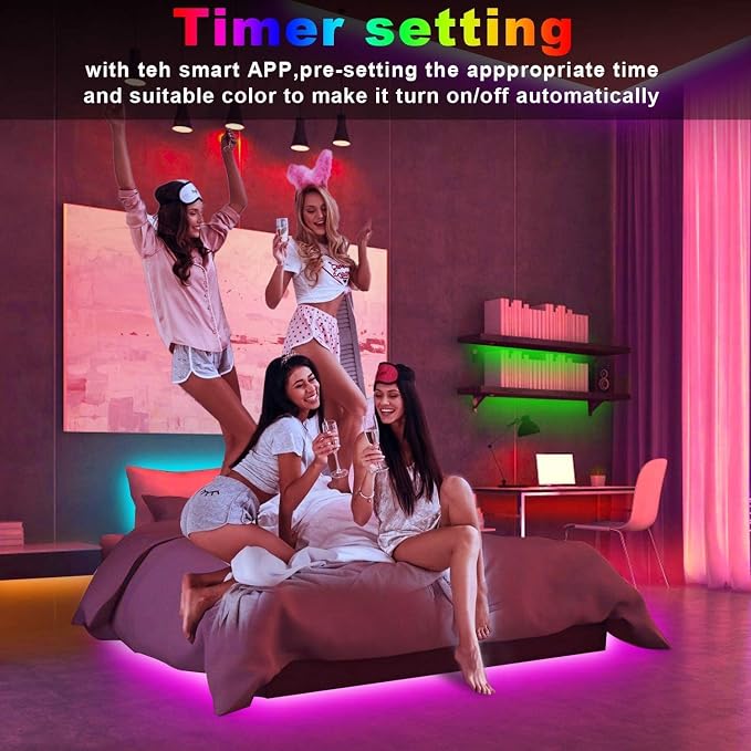REEMEER 130ft Led Lights for Bedroom, APP Control Music Sync Color Changing Led Lights, Led Strip Lights with Remote for Room, Kitchen Party,Home Decoration - Image 6