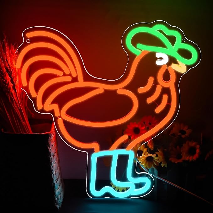 Cowboy Rooster Neon Sign for Wall Decor Cowboy Cock Neon Light Sign - Image 2
