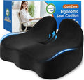 CushZone Extra Large Seat Cushion, Sciatica Support for Office Chair, Black | Ergonomic Office Chair Cushion for Hip & Tailbone Pain Relief, Memory Foam Cushion for Car, Long Trip, Desk Chair, Lab by CushZone