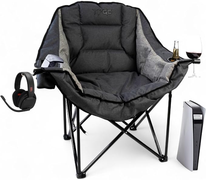 TFGC Gaming Floor Chair for Adults - Foldable Low Profile TV Gaming Seat with Integrated Carry Bag - Portable Game Chair for PS5 Console Office Dorm Room - Image 4