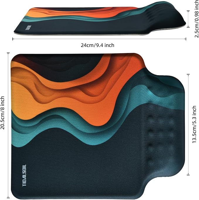 TIDALSOIL Ergonomic Mouse Pad with Memory Foam Wrist Support - Image 6