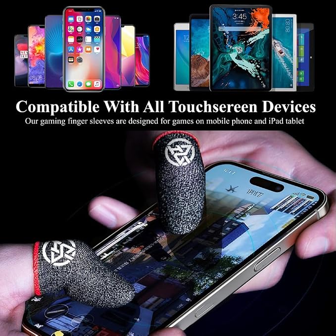 10-Pack Pro Gaming Finger Sleeves: Ultra-Thin 0.3mm Silver Fiber, High Sensitivity, Anti-Sweat & Breathable Thumb Cover Gloves for PUBG/COD - Fits Mobile Phone/iPad Tablet Touchscreen - Image 5