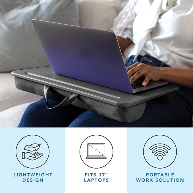 LAPGEAR The Original Lap Desk – Charcoal, Fits 17" Laptops - Image 2