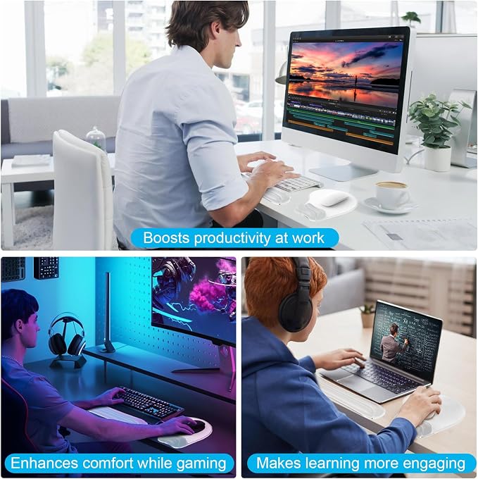 Gel Wrist Rest Mouse Pad Set, Ergonomic Support for Office Gaming - Image 7