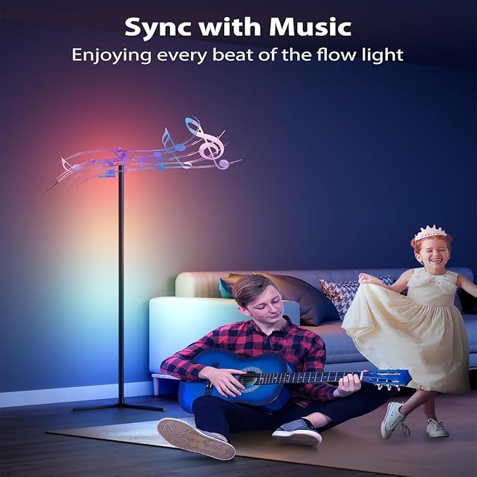 LED Floor Lamp, RGB Corner Floor Lamp with APP Remote Control,Black Standing Lamp with 16 Million Colors Changing Ambience Light with Music Sync,DIY Mode for Living Room, Bedroom (1) - Image 4