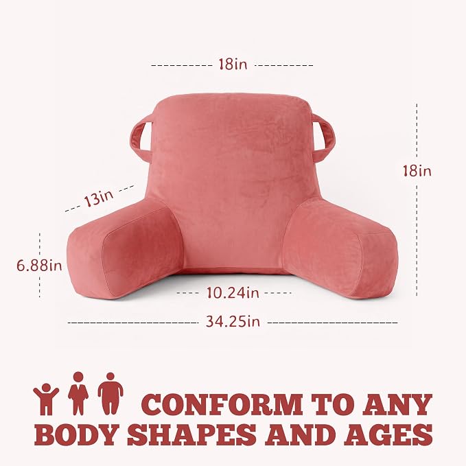 Reading Pillow for Bed,Back Pillow for Bed Sitting Up,Lumbar Support Pillow - Image 2