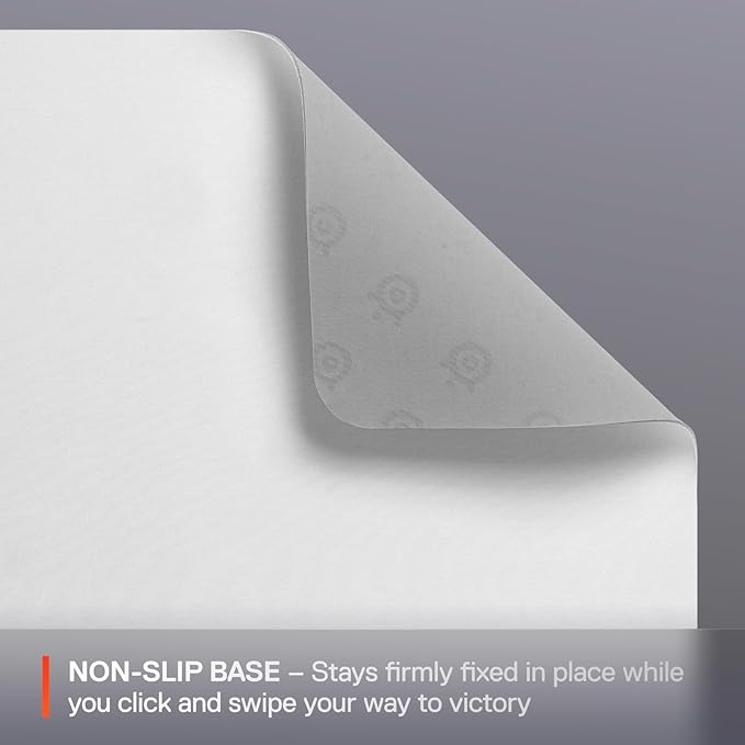 SteelSeries QcK Cloth Gaming Mouse Pad - Exclusive Micro-Woven Surface - Optimized for Gaming Sensors - Maximum Control - Size L - White - Image 4