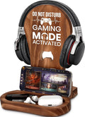 Gamer Gifts for Gamer Lovers Teenage Boys Men - Gaming Headphone Stand | Christmas Gaming Room Decor Wooden Headset Holder, Son Boyfriend Husband Gamer Gifts -Don't Disturb Gaming Mode Activated by Crycarrot