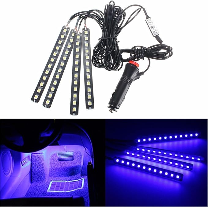 4PCS 48 LED Car Interior Lights, Blue Under Dash Light Kit - Image 9