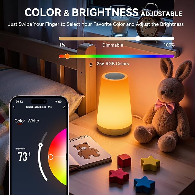 Auxmir Smart Night Light, App/Voice Control Table Lamp with Timer(Corded) - Image 2