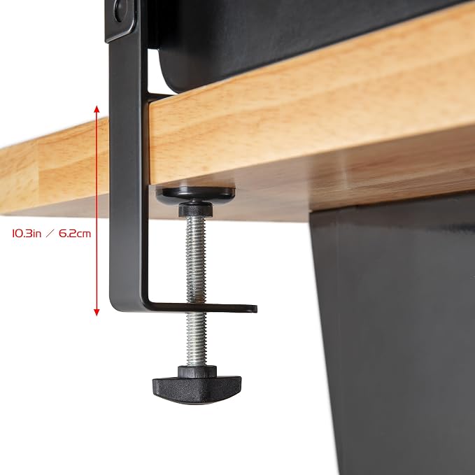 ENHANCE Metal Pegboard Desk Organizer (18 x 14 in) Clamp On Desk Peg Board with 14 Attachments, Pegboard Shelf and Pegboard Hooks, Desktop Organizer for Home Office, Crafts, or Gaming Setups - Image 6