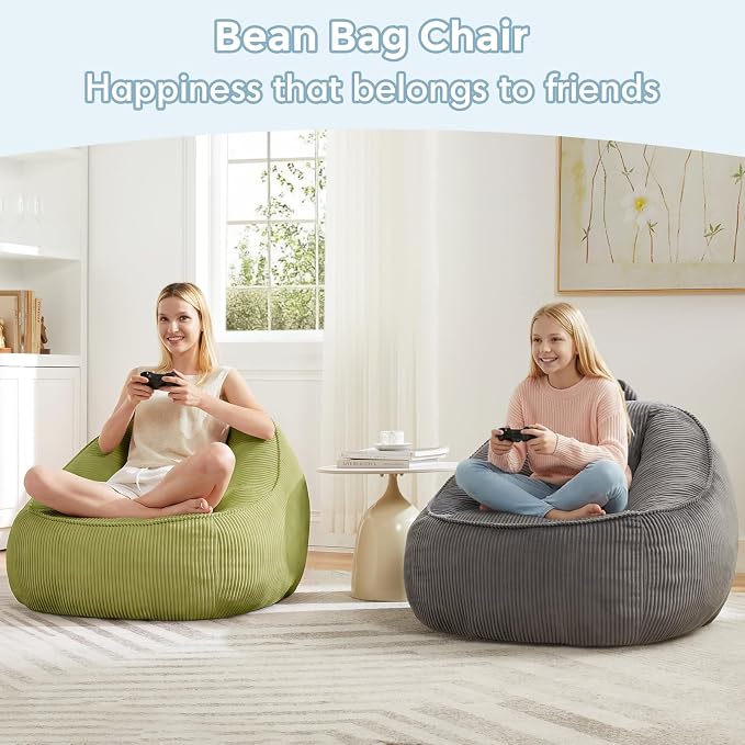 HUGHEAVEN Large Bean Bag Chairs for Kids, Bean Bag Chairs for Kids 8-12 | Comfy Bean Bag Sofa with Back Support, Big Bean Bag Couch & Chair for Bedroom, Floor Sofa for Relaxing and Reading - Image 4