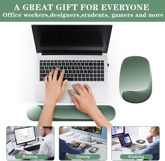 Wrist Rest for Keyboard and Mouse, Ergonomic Gel Computer Keyboard Wrist Rest with Memory Foam, Keyboard Wrist Support Pad for Long Hours of Work, Gaming, Studying-Relieve Wrist Pain - Image 7