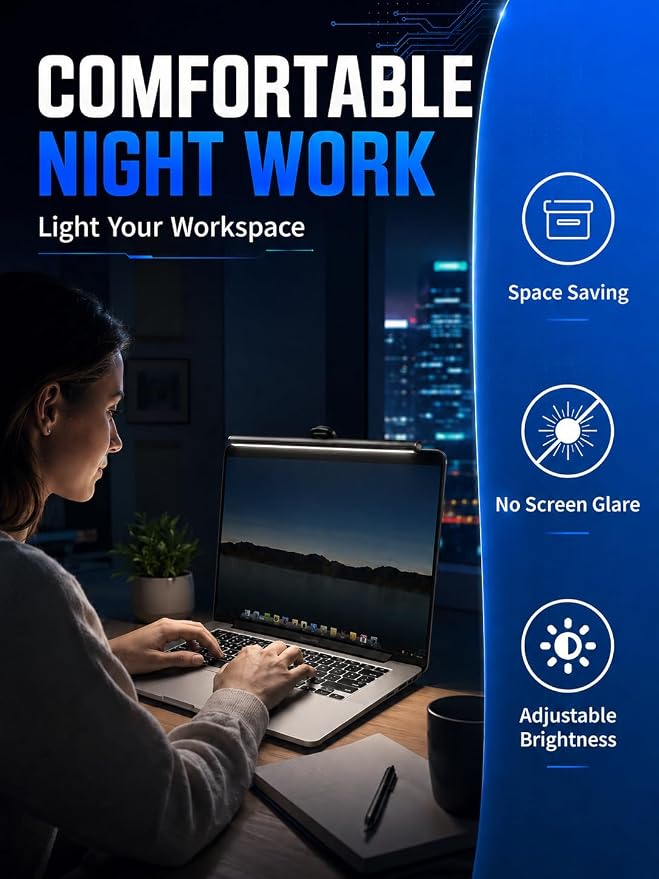 Laptop Monitor Light Bar with Clip USB LED Task Lamp No Screen Glare - Image 5