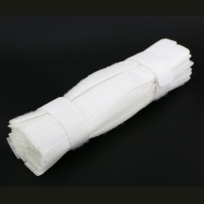 50pcs Cable Ties Reusable Fastening Wire Organizer Cord Rope Holder 7 Inch (White) - Image 2