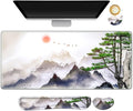 AIMSA Large Gaming Mouse Pad Set, Keyboard Wrist Rest Support + Extended Mouse Pad + Mouse Wrist Cushion + Coaster, Ergonomic Memory Foam Desk Mat 35x15.7in Anti-Slip Base (Pine Tree Mountains) by AIMSA