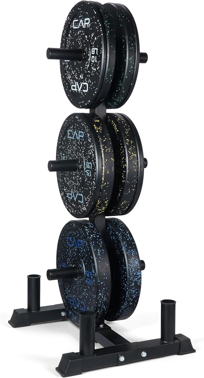 CAP 2-inch Olympic Bumper Plate Weight Set | 100-370 lbs | Multiple Colors | Storage Rack Optional by CAP