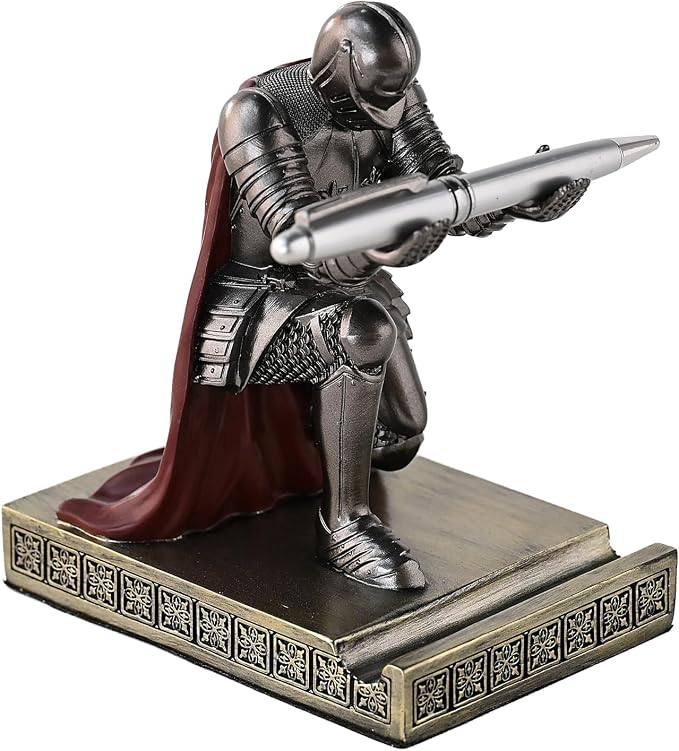 Windbreaker Soldier Knight Pen Holder Personalized Desk Accessory Iron by CYXStar