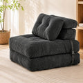 King Oasis Folding Sofa Bed, Corduroy Chair Bed with Pillows | 3-in-1 Fold Out Floor Sofa Couch with Headrest and Lumbar Pillows，for Living Room, Bedroom, Apartment, Dorm,Dark Grey by Unknown