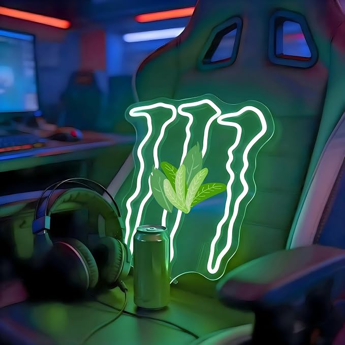 Green Energy Neon Sign Wall Decor for Bedroom – Man Cave LED Light for Gaming Room & Drinks Bar | Stylish Mark Neon Art Gift for Men - 15.75" x 12.8" - Image 2
