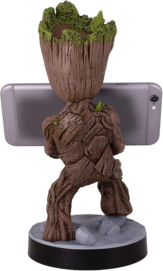 Exquisite Gaming: Guardians of The Galaxy: Toddler Groot - Original Mobile Phone & Gaming Controller Holder, Device Stand, Cable Guys, Marvel Licensed Figure, Black - Image 8