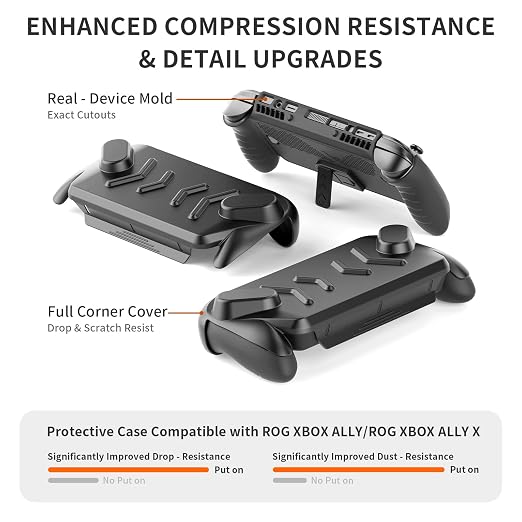 for ROG Xbox Ally/X TPU Protective Case with Detachable Front Shell, Non-Slip Anti-Scratch TPU Protective Cover for Xbox ROG Ally Handheld Game Console Protector with Stand & Strap - Image 3